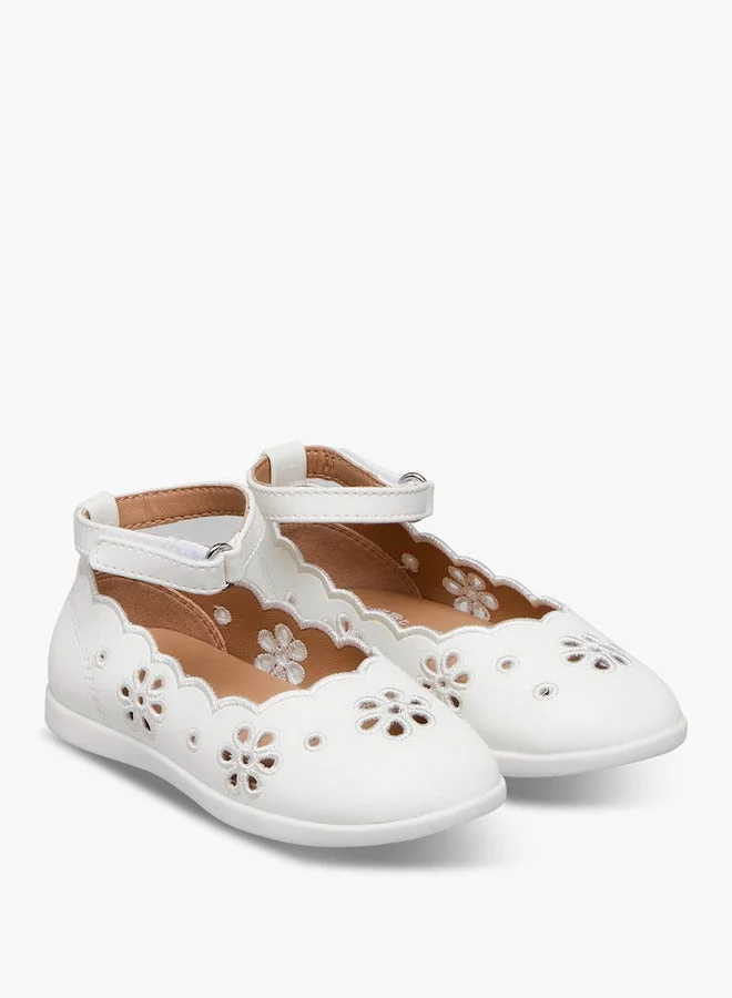 Barefeet Girls Floral Cutout Mary Jane Shoes